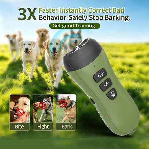 Ultrasonic Anti Barking Device, 2 Adjustable Modes, 33FT Range, Portable Bark Deterrent Trainer, Indoor Outdoor Bark Control Tool for Own and Neighbor Dogs in Kuwait