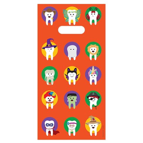 Halloween Character Teeth Dental Giveaway Bags, Halloween Themed Bag, 6" x 12", 100 Pack in Kuwait