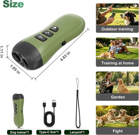 Ultrasonic Anti Barking Device, 2 Adjustable Modes, 33FT Range, Portable Bark Deterrent Trainer, Indoor Outdoor Bark Control Tool for Own and Neighbor Dogs in Kuwait