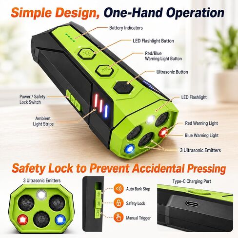Dog Bark Deterrent Devices-3X Ultrasonic Anti Barking Device for Dogs,50 FT Range Barks No More Indoors Neighbor Outdoors with Flashlight,Portable Rechargeable Training Tool Bark Control for Dog in Kuwait
