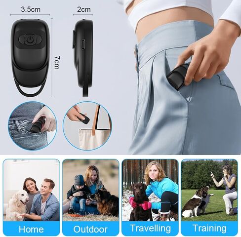 AOMIG Ultrasonic Dog Bark Deterrent Devices, Mini Dog Barking Deterrent Devices with LED, Rechargeable Anti Barking Device for Dogs, Portable Safe Bark Control Dogs Training Tools Indoor Outdoor in Kuwait