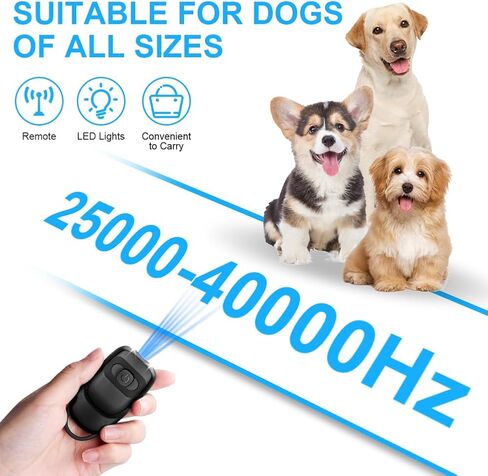 AOMIG Ultrasonic Dog Bark Deterrent Devices, Mini Dog Barking Deterrent Devices with LED, Rechargeable Anti Barking Device for Dogs, Portable Safe Bark Control Dogs Training Tools Indoor Outdoor in Kuwait