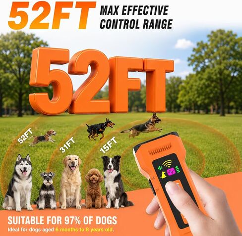 6 in 1 Ultrasonic Dog Trainer Rechargeable Handheld Bark Control Device in Kuwait