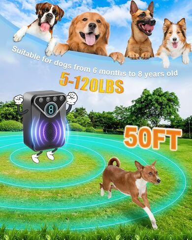 Anti Barking Device for Dogs, Sonic Barking Deterrent, Rechargeable Ultrasonic Dog Bark Control Device, Outdoor & Indoor Use, 9 Modes 33 FT Range Anti Barking Deterrent Device Dog Barking Silencer in Kuwait