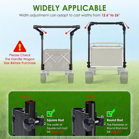 Adjustable Wagon Push Handle Attachment, Fit for Round/Square Frame Wagons in Kuwait