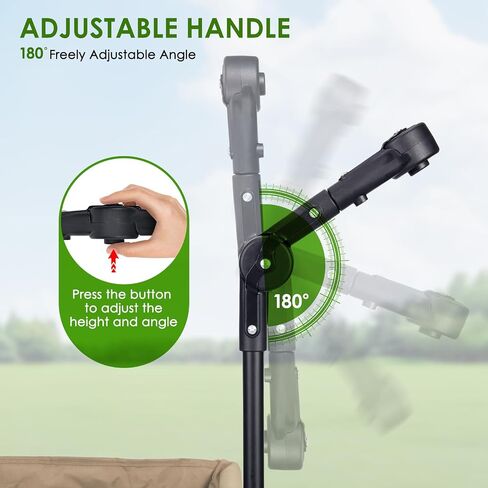 Adjustable Wagon Push Handle Attachment, Fit for Round/Square Frame Wagons in Kuwait