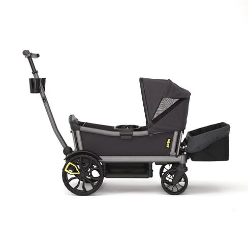 Veer Cruiser City Essentials Bundle | Premium 2 Seater Urban Stroller Wagon for Kids | Fully Collapsible | Hose Washable | Includes Cruiser City + Retractable Canopy + Storage Basket in Kuwait