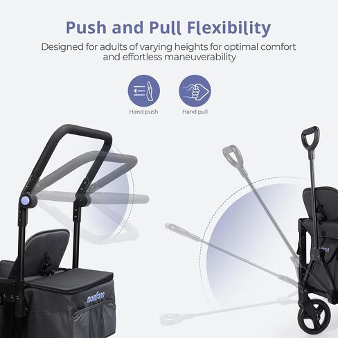 MOMFANN 2-Kid Wagon Stroller, Foldable Baby Wagon with Removable Canopy in Kuwait