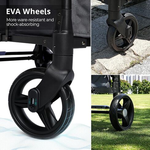 MOMFANN 2-Kid Wagon Stroller, Foldable Baby Wagon with Removable Canopy in Kuwait
