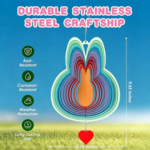 Whimsical Wind Spinner with Heart Charm – Popular Blind Box Figures Inspired Sculpture – Outdoor Hanging Garden & Yard Decor, Cute Room Decoration – Windmill, Birthday Party Supplies & Dream Catcher in Saudi Arabia