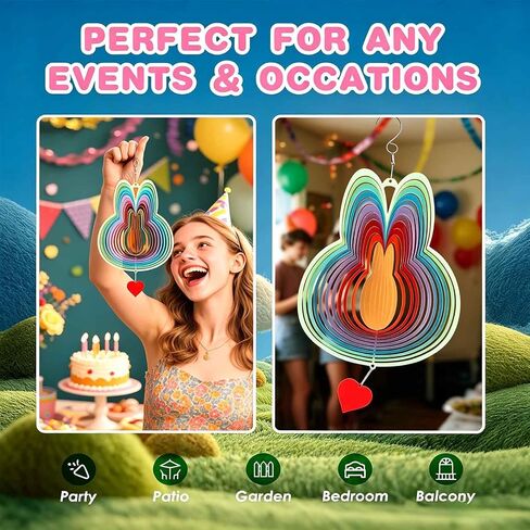 Whimsical Wind Spinner with Heart Charm – Popular Blind Box Figures Inspired Sculpture – Outdoor Hanging Garden & Yard Decor, Cute Room Decoration – Windmill, Birthday Party Supplies & Dream Catcher in Saudi Arabia