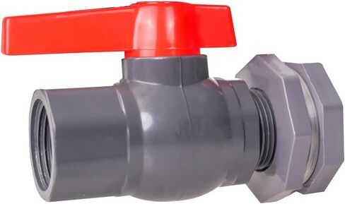 Ququyi 1 Inch PVC Bulkhead Water Tank Connector Adapter Fitting with Plugs Thru-Bulk Pipe Fitting for Rain Barrels, Aquariums, Ponds(Set of 3) in Kuwait