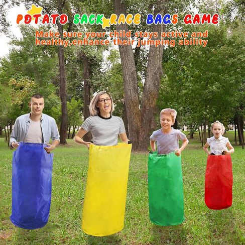 28PCS Potato Sack Race Bags, Egg and Spoon Race,Carnival Games 3-Legged Relay Race Bands, Outdoor Games for Kids and Adults (with Game Prizes & Whistles), Outside Yard Lawn Birthday Party Games in Kuwait