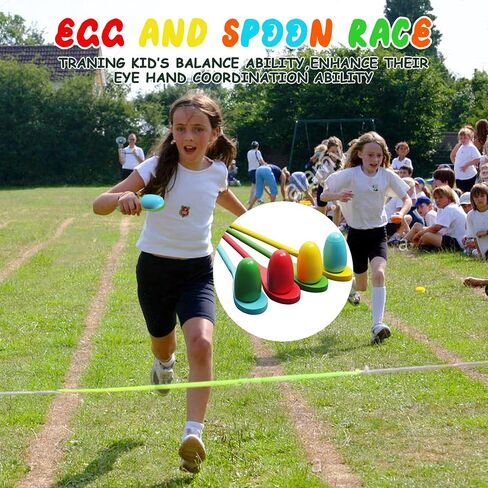 28PCS Potato Sack Race Bags, Egg and Spoon Race,Carnival Games 3-Legged Relay Race Bands, Outdoor Games for Kids and Adults (with Game Prizes & Whistles), Outside Yard Lawn Birthday Party Games in Kuwait