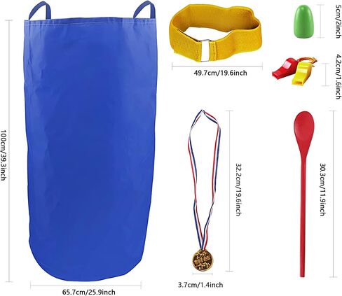 28PCS Potato Sack Race Bags, Egg and Spoon Race,Carnival Games 3-Legged Relay Race Bands, Outdoor Games for Kids and Adults (with Game Prizes & Whistles), Outside Yard Lawn Birthday Party Games in Kuwait