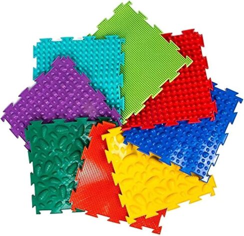 Sensory Mat Module Set of Massage Game Mats for Kids Orthopedic Massage Puzzle Floor Mats Sensory Toys for Autistic Children (Professional) in Kuwait