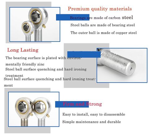 (2pcs) PHSB5 Rod End Bearings 5/16-inch Bore Pre-Lubricated Bearings5/16-24 Female Thread Right Hand in Kuwait