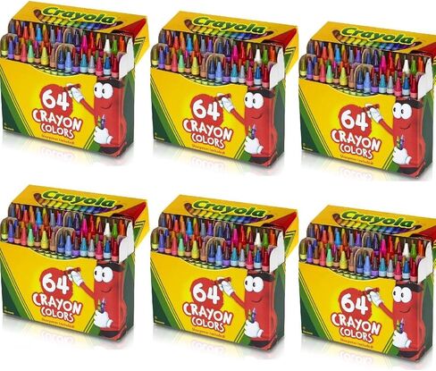 Crayola 6 Pack 64 Ct Crayons (52-0064), Assorted in Kuwait