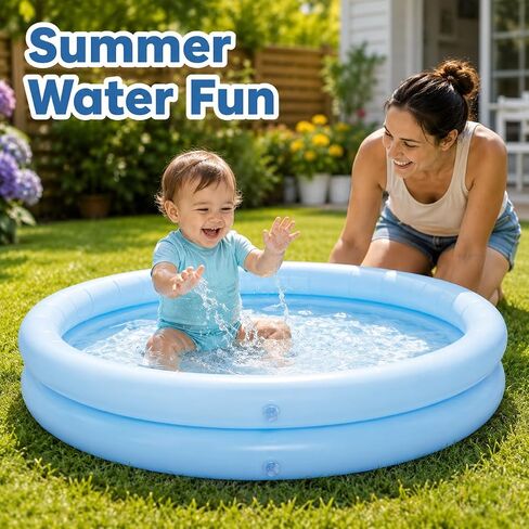 ibasenice Inflatable Paddling Pool, Small Wading & Fishing Pool for Age 3+ in Kuwait