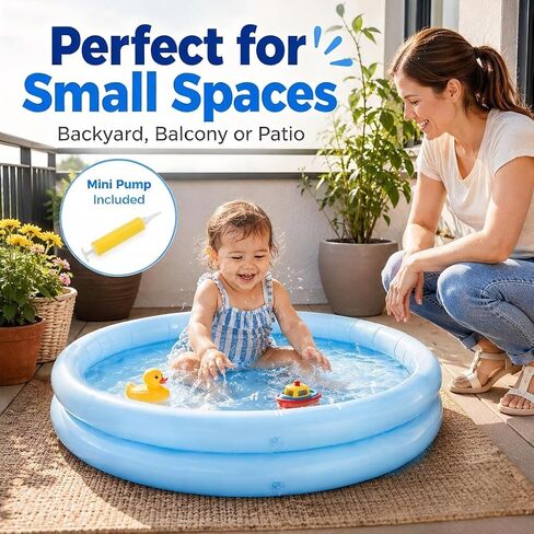 ibasenice Inflatable Paddling Pool, Small Wading & Fishing Pool for Age 3+ in Kuwait
