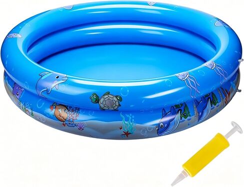 Inflatable Kiddie Swimming Pool for Toddler - 34"X7"，Swimming Pool for Kids Ages 1-3/4-8, Inflatable Ball Pit Pool for Baby, Small Infant Pool, Kid Pools for Backyard, Kiddie Pool for Dogs/Puppy in Kuwait