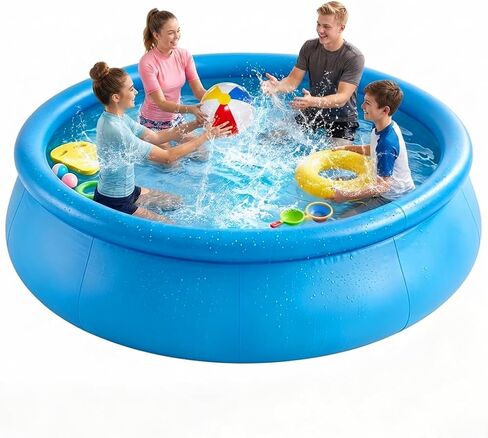 Sea Animal Inflatable Kids Pool with Slide and Sprinkler, Inflatable Play Center with Rings & Animal Figures, 78"x59.5"x15.5" Kiddie Pool for Summer Outdoor Backyard in Kuwait