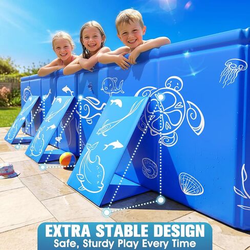 Foldable Kiddie Pool with Canopy Toddler Swimming Pool 53*40*33IN in Kuwait