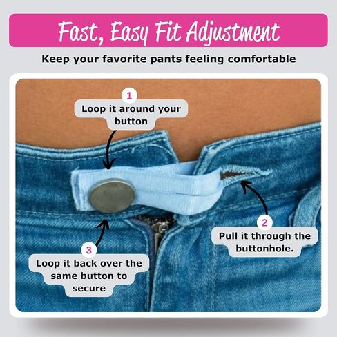 Fashion First Aid Easy Pants Button Extenders, 10 Pack, 4 Color in Kuwait