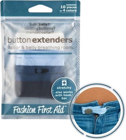 Fashion First Aid Easy Pants Button Extenders, 10 Pack, 4 Color in Kuwait