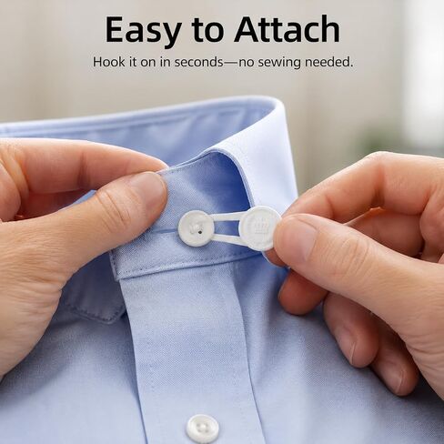 16 PCS Collar Extenders for Men's Dress Shirts, Elastic Neck Button Extenders for Shirt Collar Expansion, Comfortable 1/2 Size Shirt Neck Extenders for Shirts, Ties and Suits in Kuwait