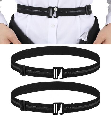 2 Pack Shirt Stays for Men, Non-Slip Shirt Stay Belt Flexible Nylon in Kuwait
