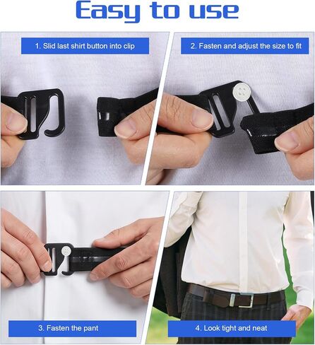 2 Pack Shirt Stays for Men, Non-Slip Shirt Stay Belt Flexible Nylon in Kuwait