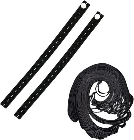 50 PCS Roll-up Clothing Storage Elastic Band with Button & Buttonholes, Adjustable Fold over Elastic Belt, Bed Sheet Organizer Straps for Clothes Closet Blanket, Travel Space Saver, White in Saudi Arabia