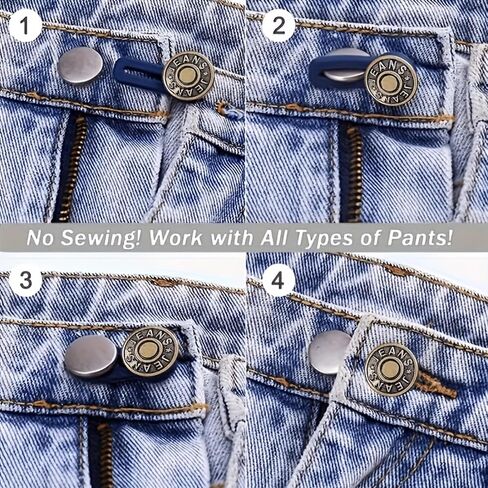 lastic Pant Waist Extenders Button Expander for Jeans Trousers, No Sew Silicone Adjustable Waistband 16/12 Pcs Mixed in Kuwait