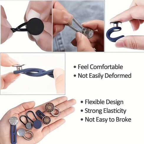 lastic Pant Waist Extenders Button Expander for Jeans Trousers, No Sew Silicone Adjustable Waistband 16/12 Pcs Mixed in Kuwait