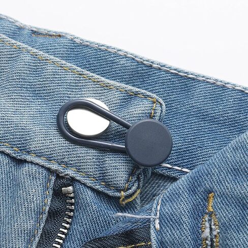 12Pcs Adjustable Waist Button Extenders – Elastic Extension Clips for Pants, Skirts & Jeans, Unisex Fit in Kuwait