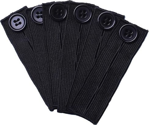 2 Black Nylon Waistband Extension Chains - Seamless Instant lengthening Jeans with Adjustable Neutral Waistband Buckle, Suitable for Instant Waistband Loop Extension of Pants in Kuwait