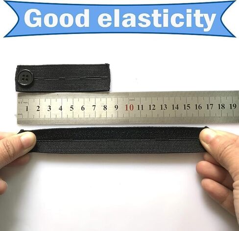 2 Black Nylon Waistband Extension Chains - Seamless Instant lengthening Jeans with Adjustable Neutral Waistband Buckle, Suitable for Instant Waistband Loop Extension of Pants in Kuwait