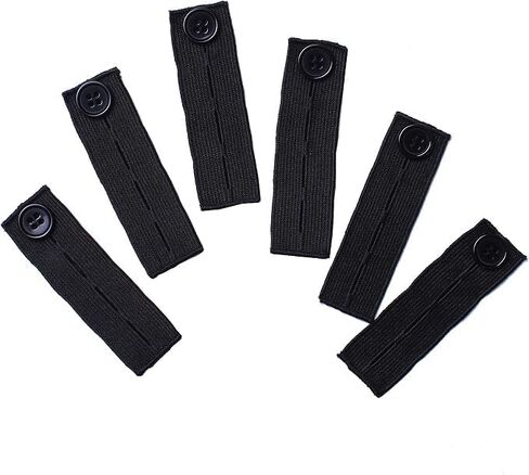 2 Black Nylon Waistband Extension Chains - Seamless Instant lengthening Jeans with Adjustable Neutral Waistband Buckle, Suitable for Instant Waistband Loop Extension of Pants in Kuwait