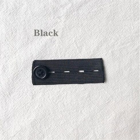 2 Black Nylon Waistband Extension Chains - Seamless Instant lengthening Jeans with Adjustable Neutral Waistband Buckle, Suitable for Instant Waistband Loop Extension of Pants in Kuwait