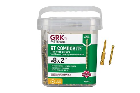 GRK 772691160775 16077#8 x 2 RT Composite Exterior Trim Screws 725 Count, No Size, Gold in Kuwait