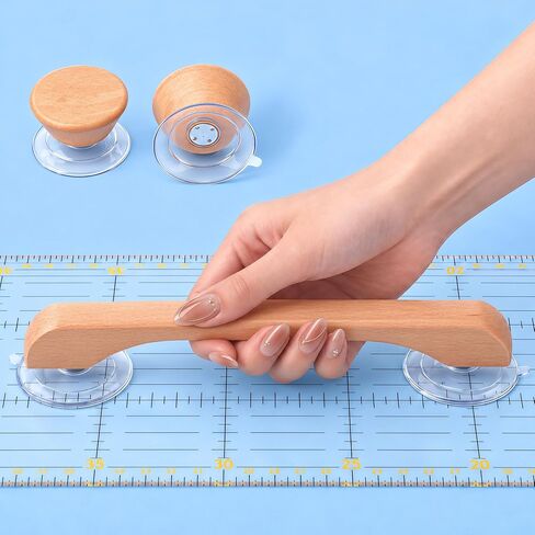 Ruler Handle Set, Keeps Ruler Fixed, Fits Patchwork Rulers (3Pcs, Natural) in Kuwait