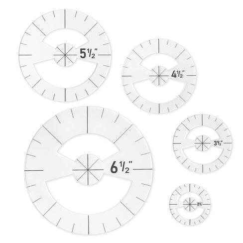 Imeepa 5PCS Clear Acrylic Circle Template Rulers for Quilting, 5 Sizes in Kuwait