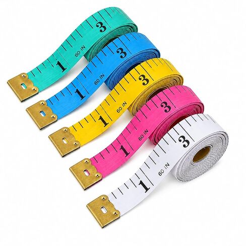 2 Pack Soft Tape Measure, 60 Inch/150cm Double Scale Body Measuring Tape for Sewing Tailor Fabric Cloth Craft, Flexible Vinyl Ruler with Inch Centimeter for Waist Weight Loss, Random Color in Kuwait