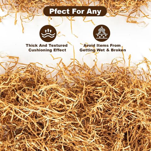 Dayacoco 2LB Crinkle Cut Paper Shred Filler,Shredded Paper For Gift Basket Filler,White Confetti,Crinkle Cut Papers For Gifts Wrapping, Basket Filling, Birthdays, Weddings, Anniversaries-Brown in Kuwait