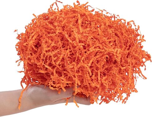 CIPOWM Crinkle Cut Paper Shred, Orange Raffia Paper Shred Filler, 115g/4oz in Kuwait