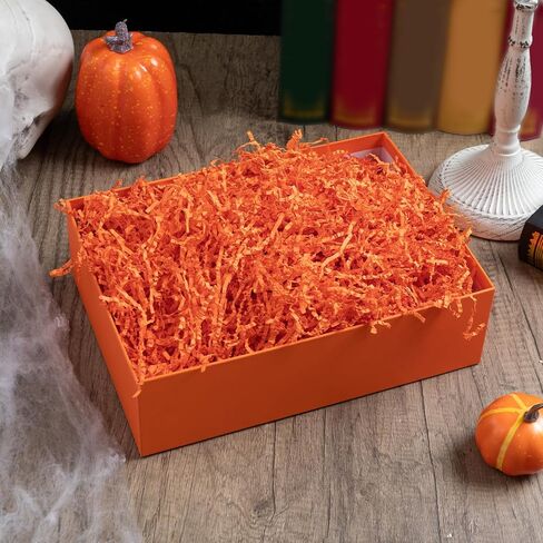 CIPOWM Crinkle Cut Paper Shred, Orange Raffia Paper Shred Filler, 115g/4oz in Kuwait