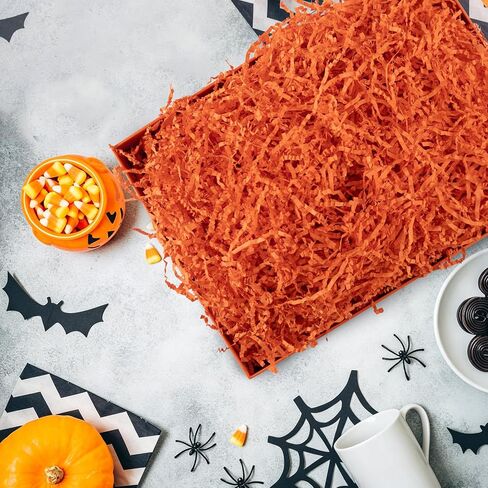 CIPOWM Crinkle Cut Paper Shred, Orange Raffia Paper Shred Filler, 115g/4oz in Kuwait