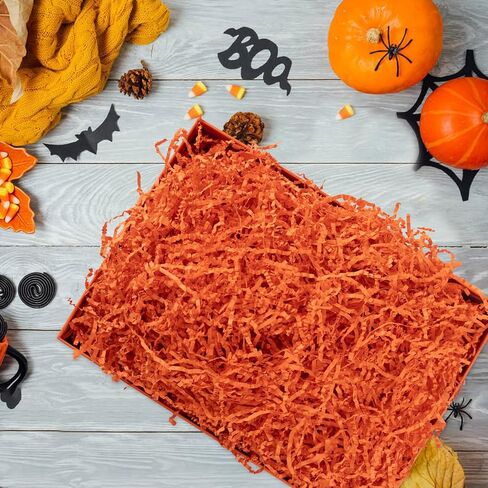 CIPOWM Crinkle Cut Paper Shred, Orange Raffia Paper Shred Filler, 115g/4oz in Kuwait