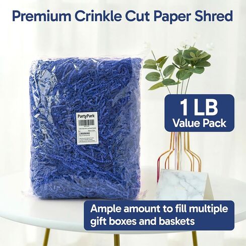 Bobobag 1 LB Navy Blue Crinkle Cut Paper Shred Filler, Decorative Shredded Paper for Gift Baskets and Box Packaging, Ideal for Christmas, Halloween, Thanksgiving & Easter Holiday Gifts in Saudi Arabia